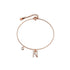 Solid 925 Sterling Silver Initial Crystal Personalised Alphabet Letter Bracelet Rose Gold Filled